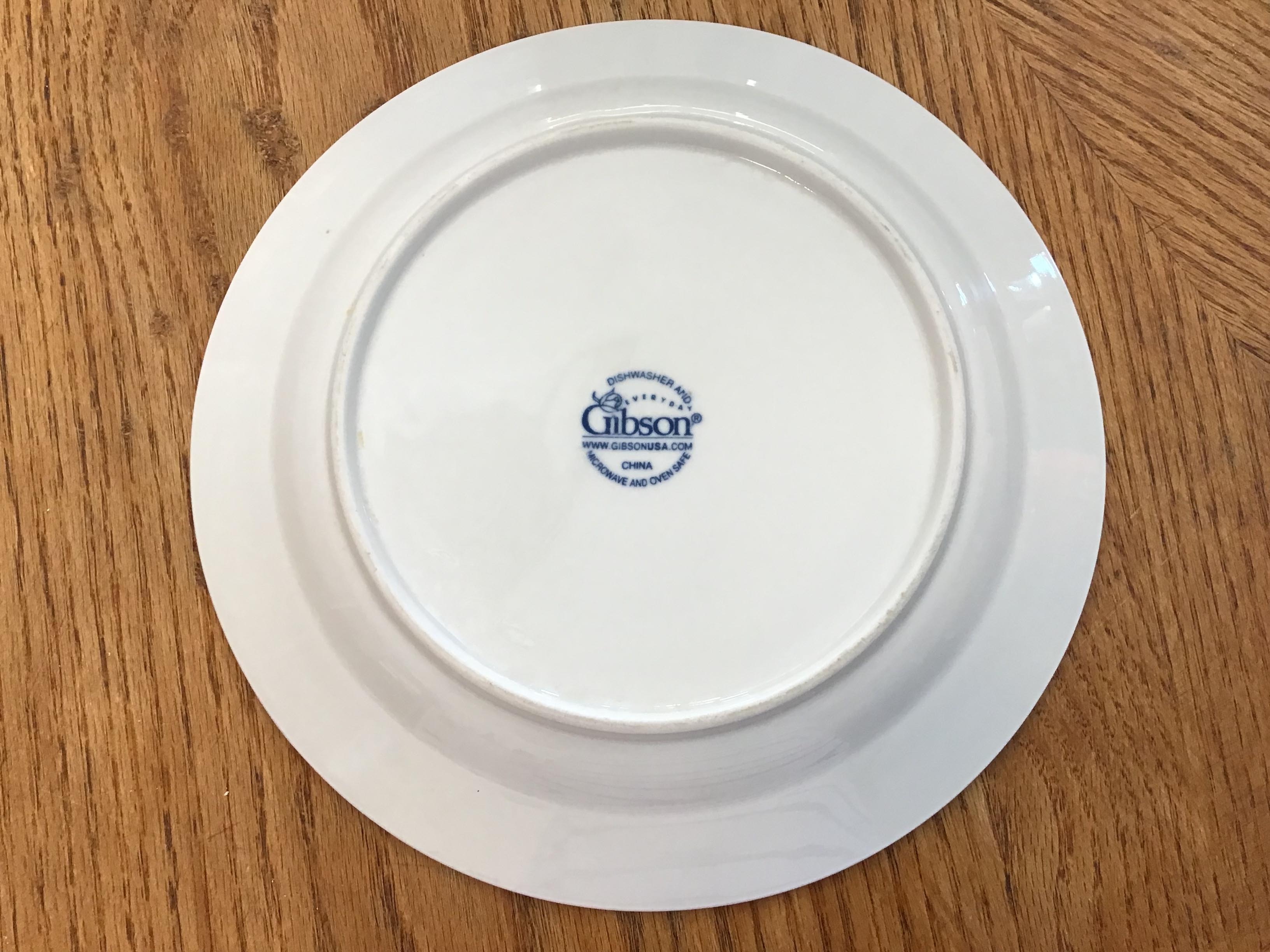 salad plates - ceramic (white, Gibson)