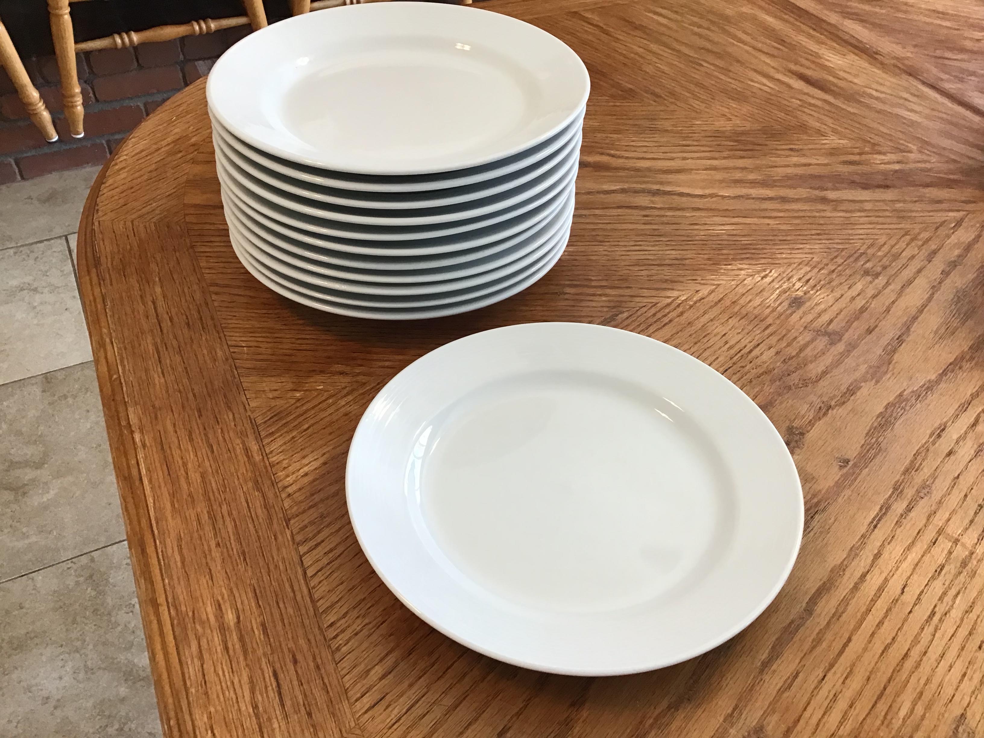 salad plates - ceramic (white, Gibson)