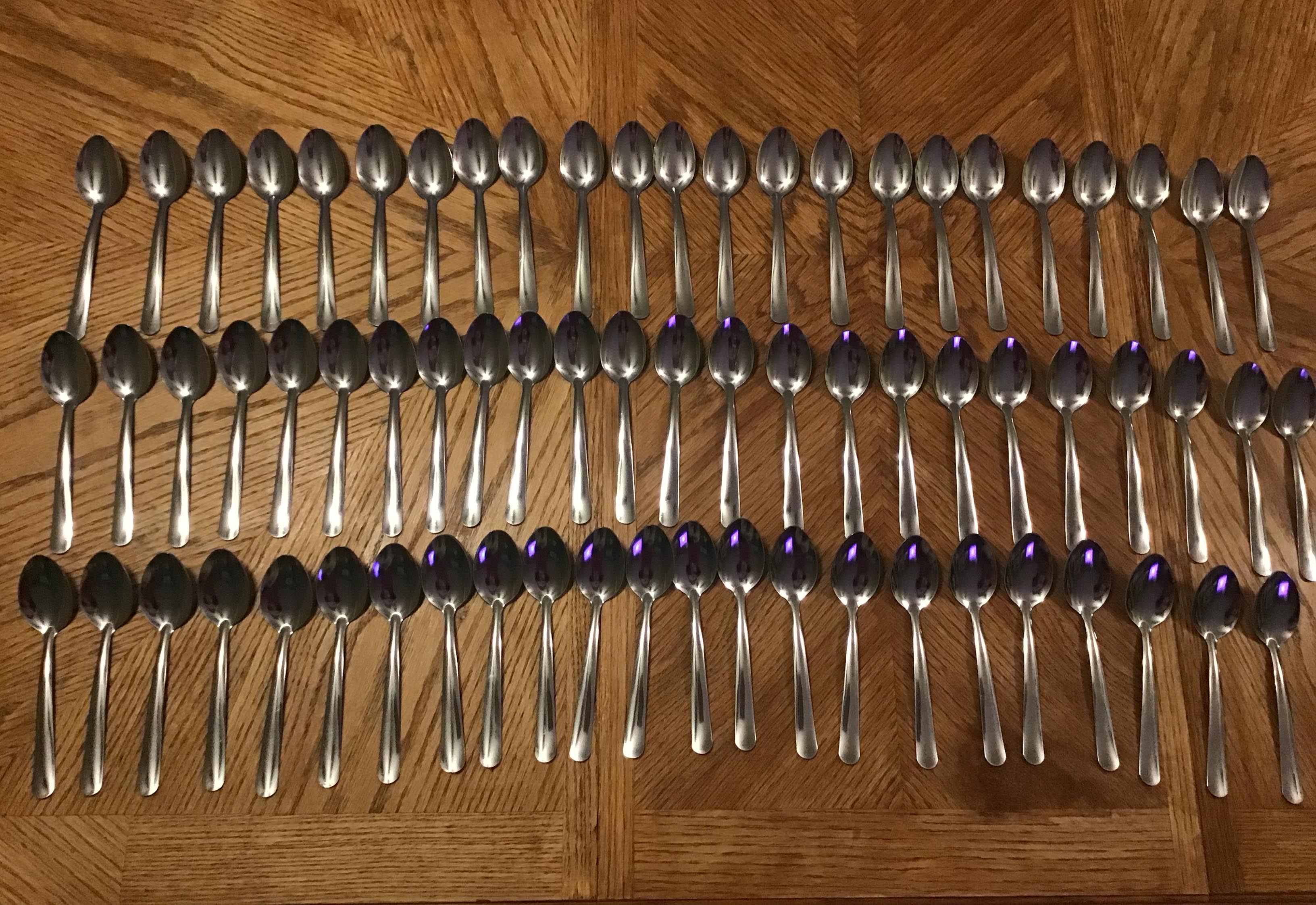 dessert spoons (stainless steel, Tramontina #733)