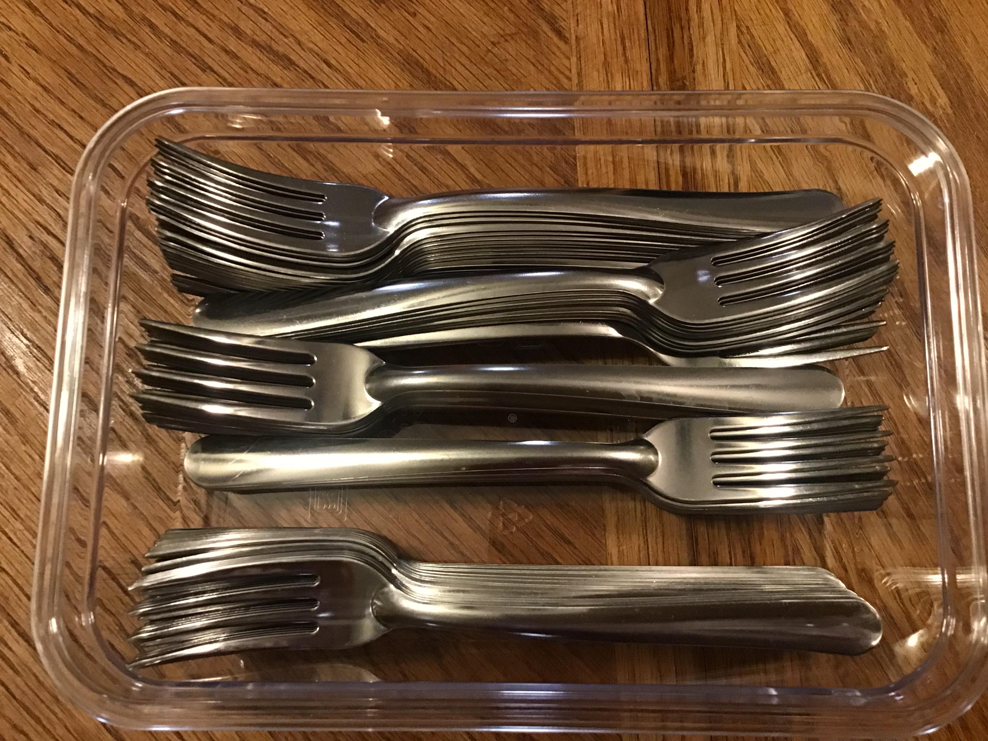 dinner forks (stainless steel, Tramontina #732)