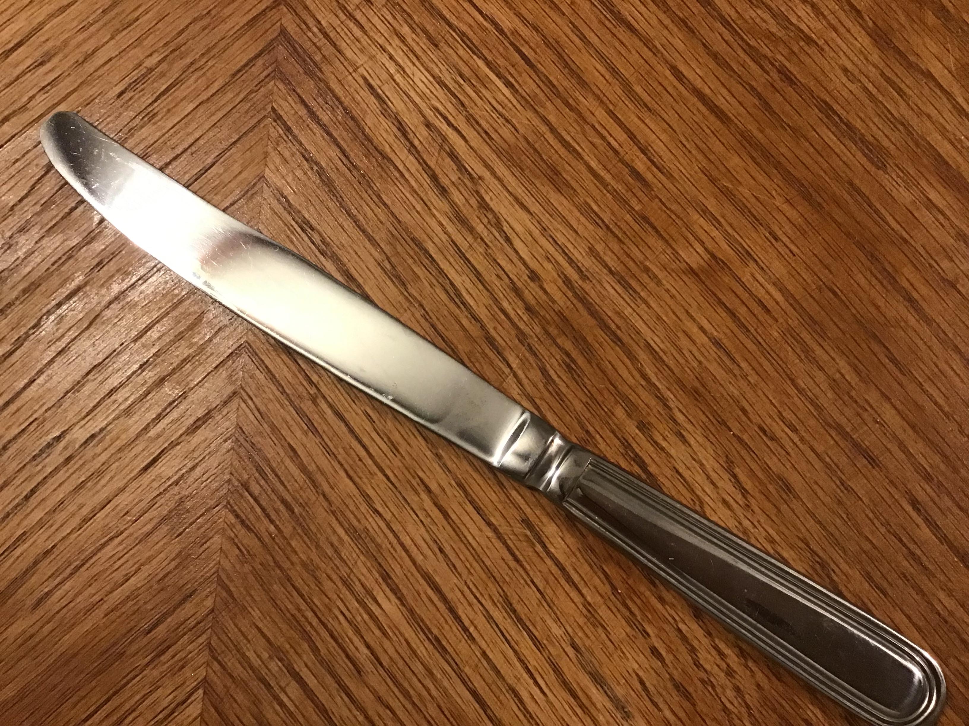 dinner knives (stainless steel, Cambridge, ridged handle)