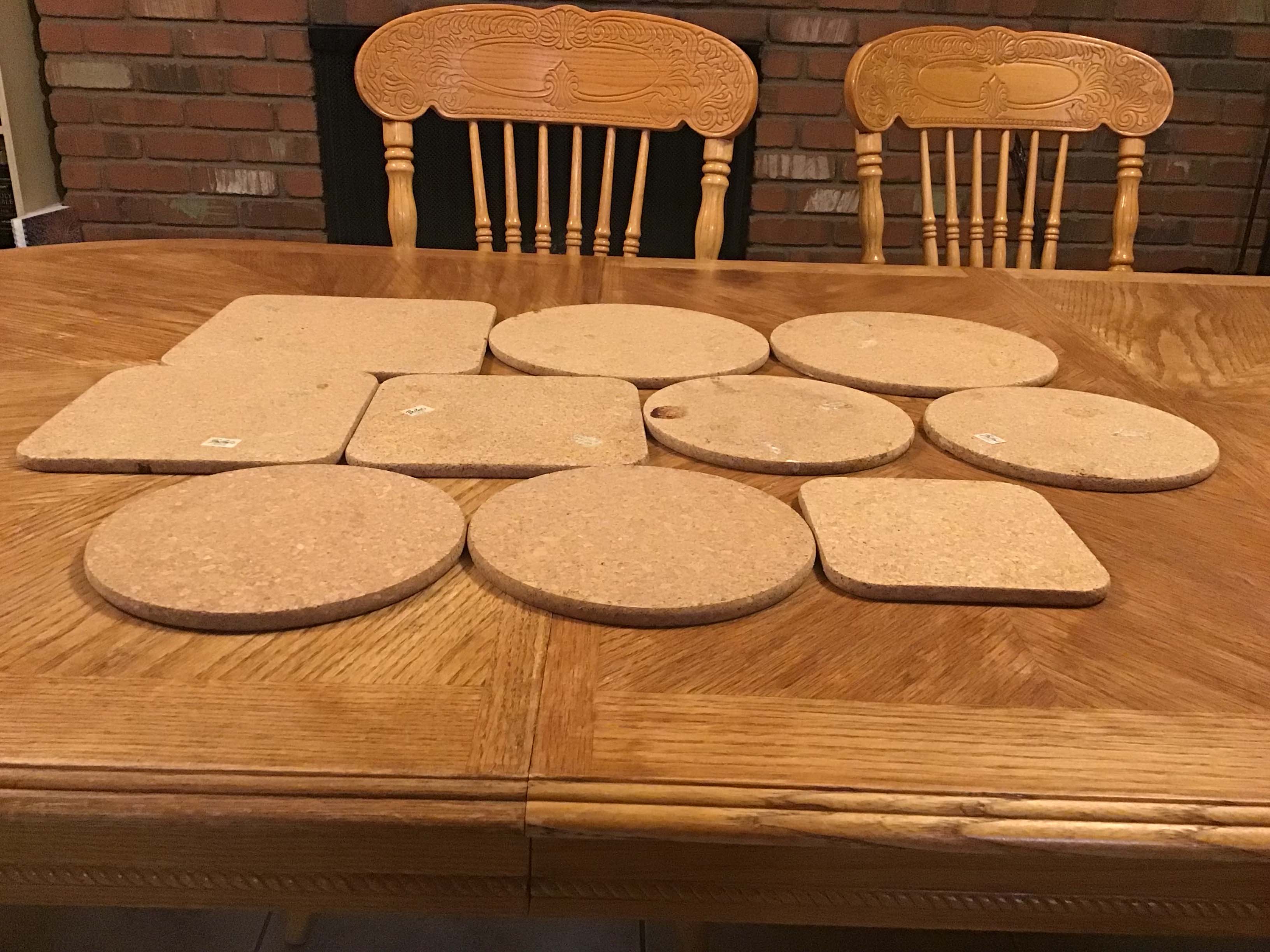 cork hot pads / pot holders (set)