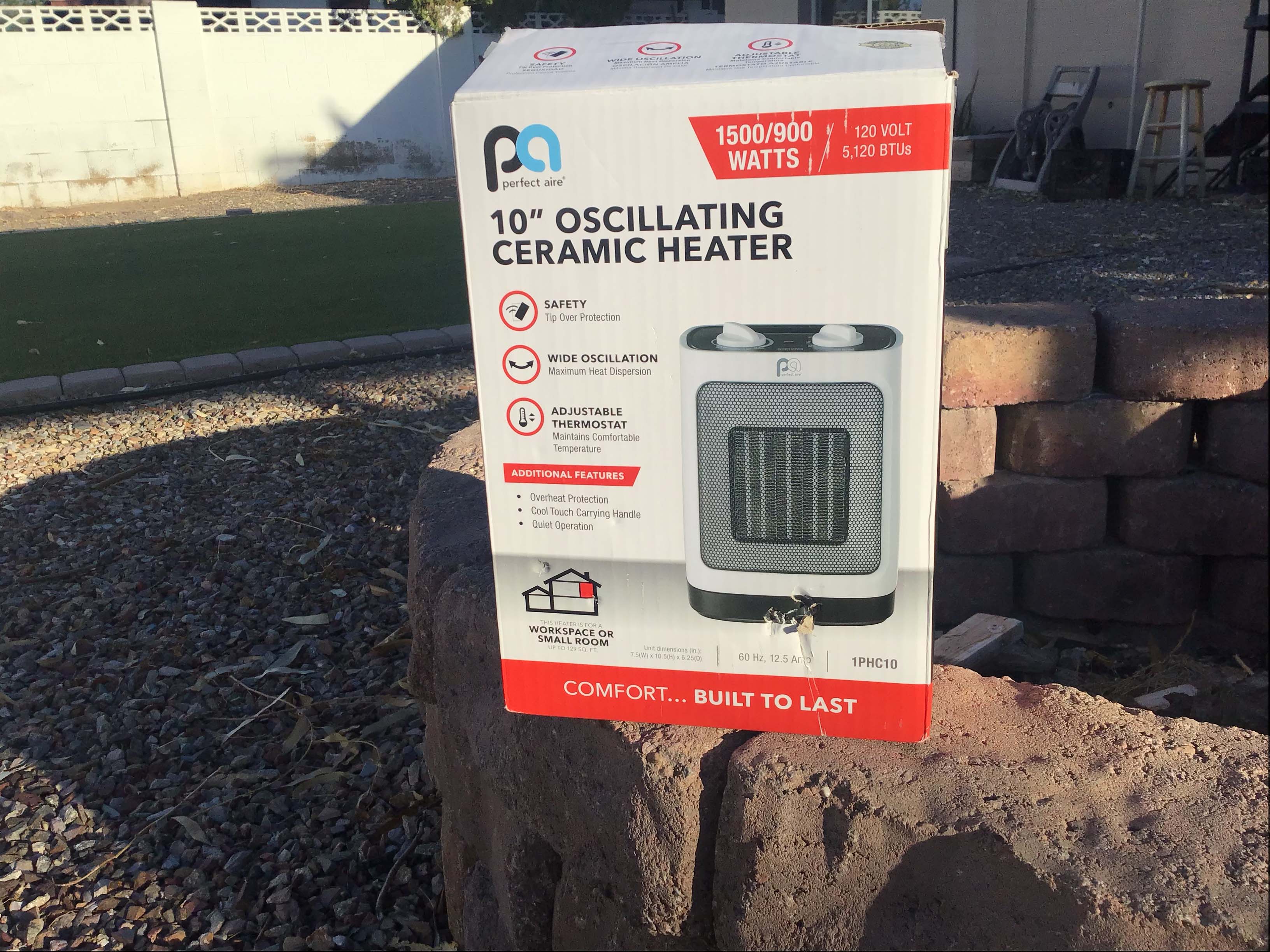 10 oscillating ceramic heater (Perfect Aire)