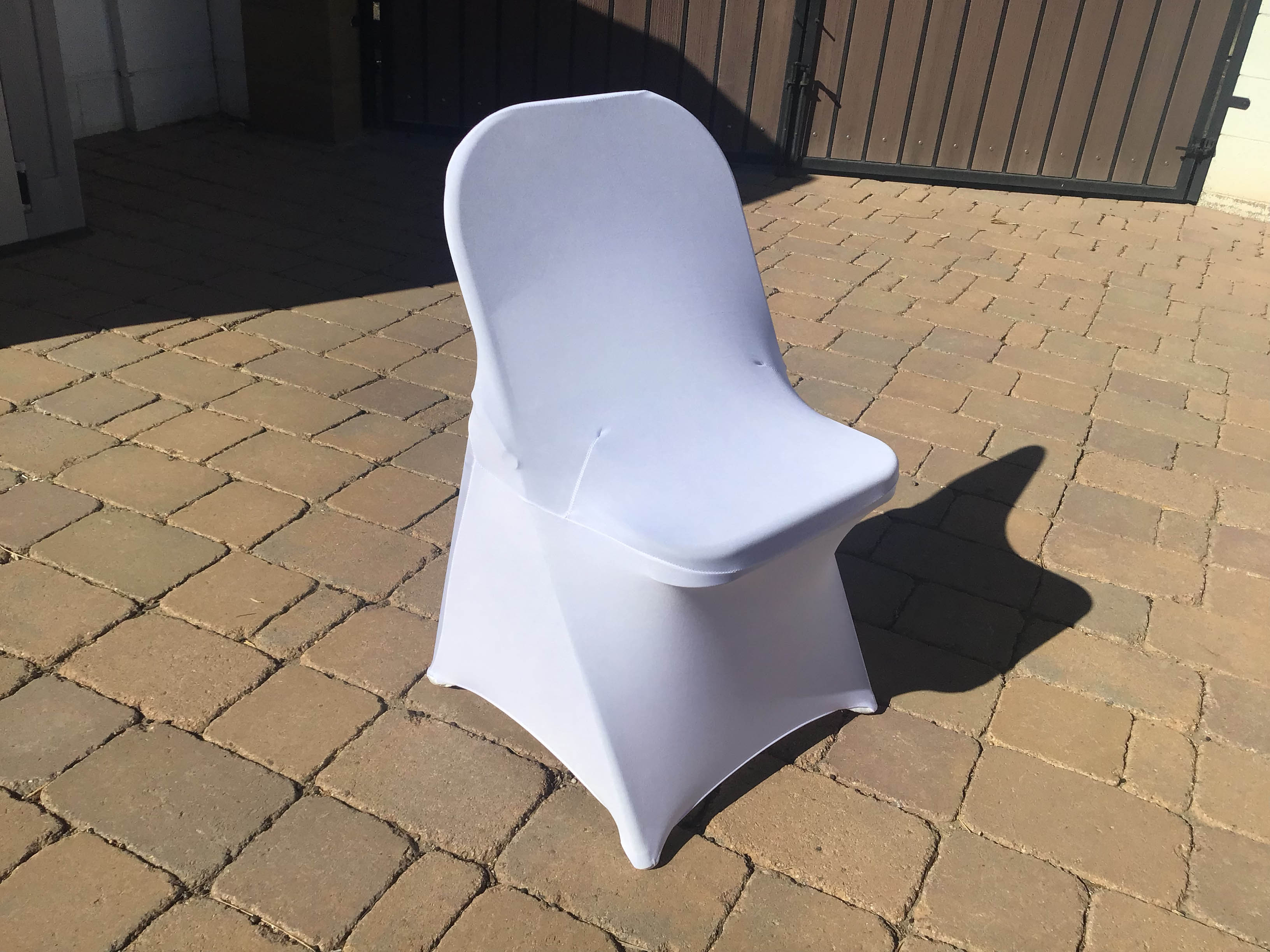 spandex stretch-fitted slip-on chair covers (white)