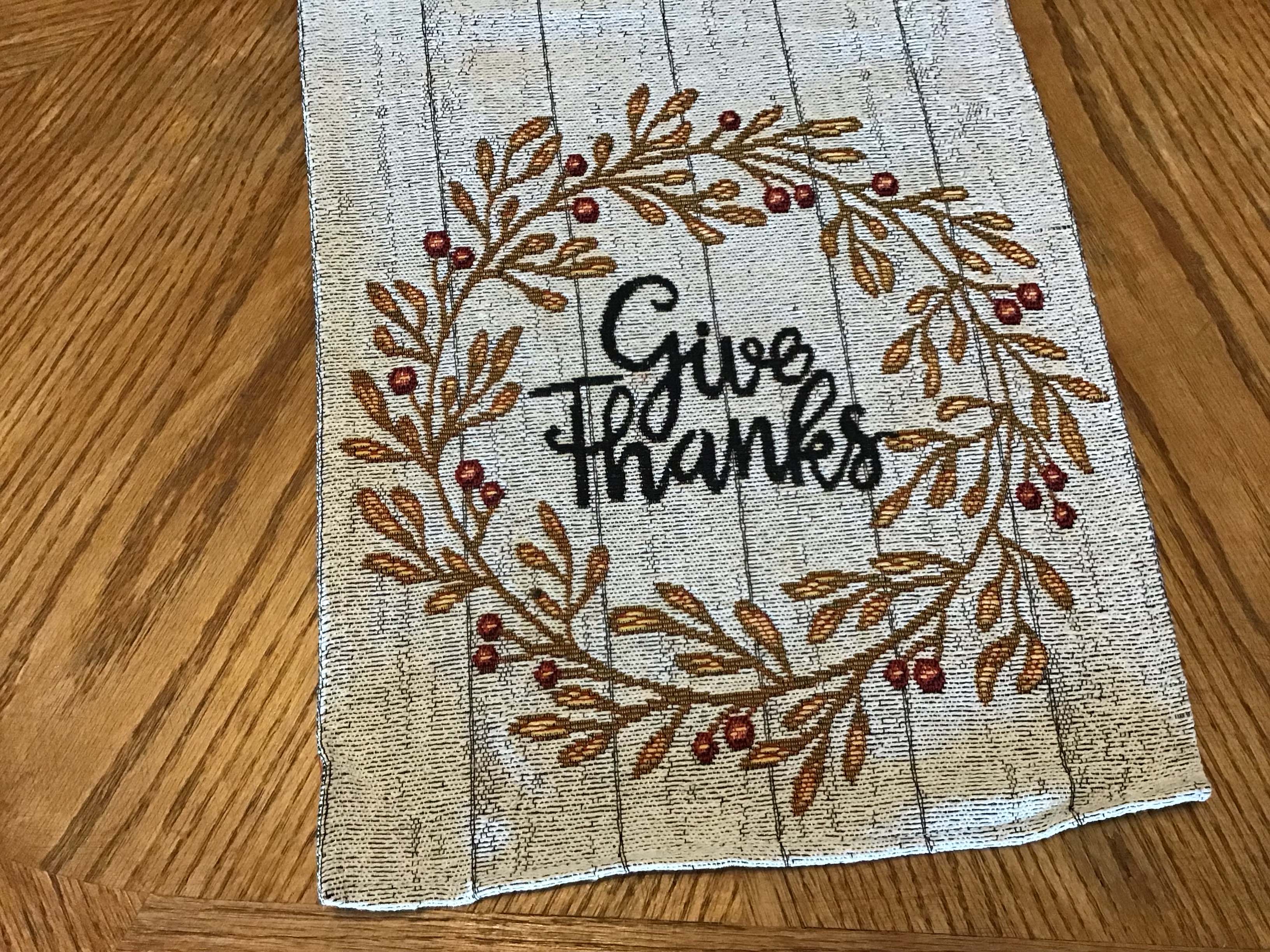 table runners (Give Thanks wreath) - 13 x 70