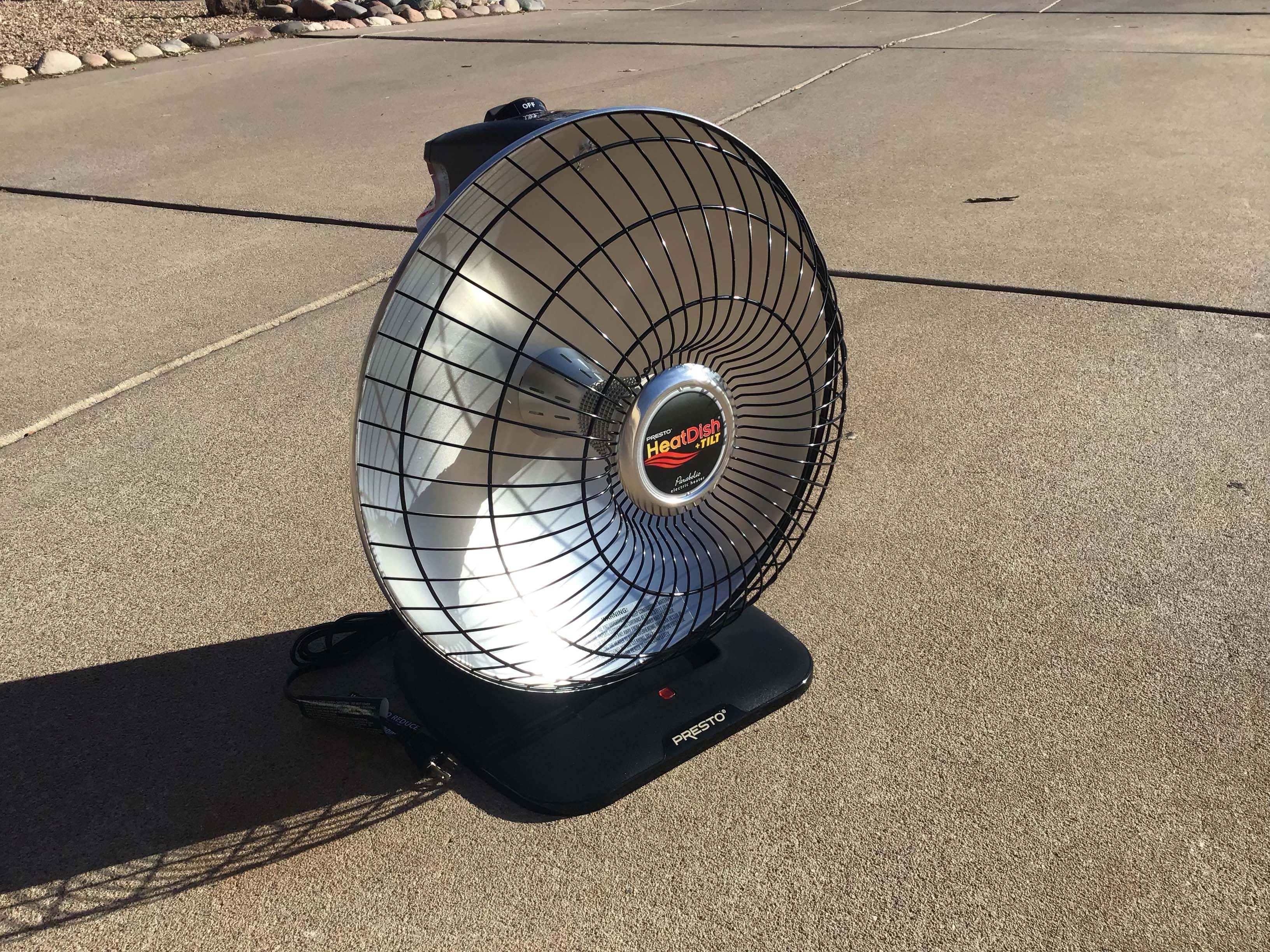 parabolic electric heater (Presto HeatDish +Tilt)