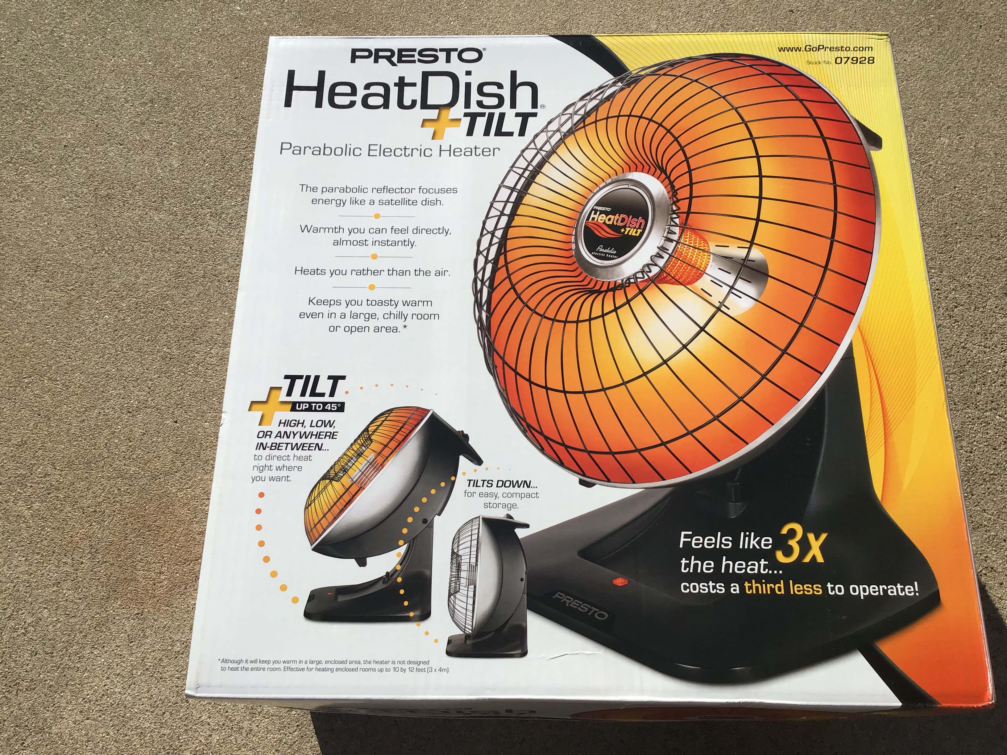 parabolic electric heater (Presto HeatDish +Tilt)