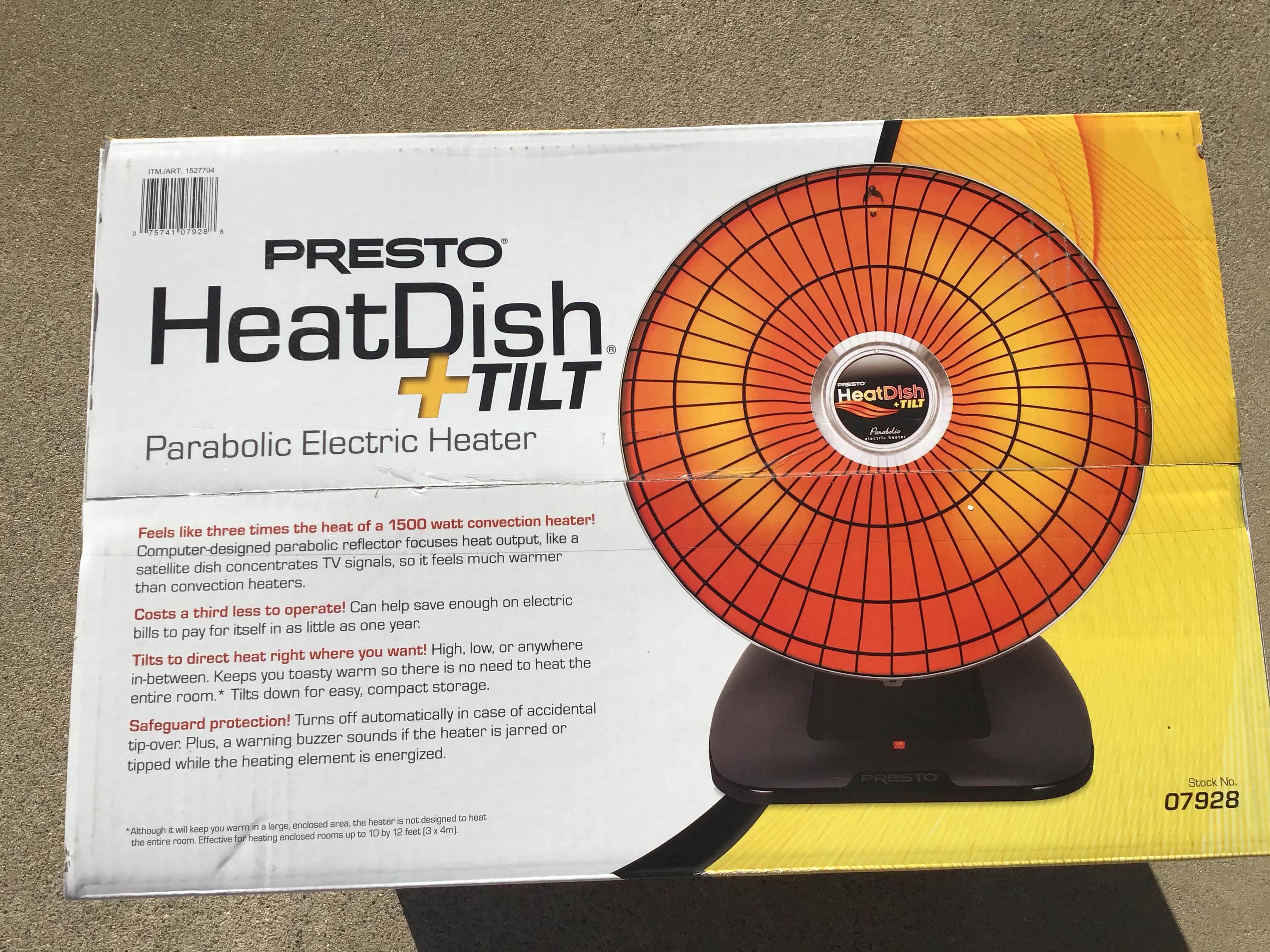 parabolic electric heater (Presto HeatDish +Tilt)