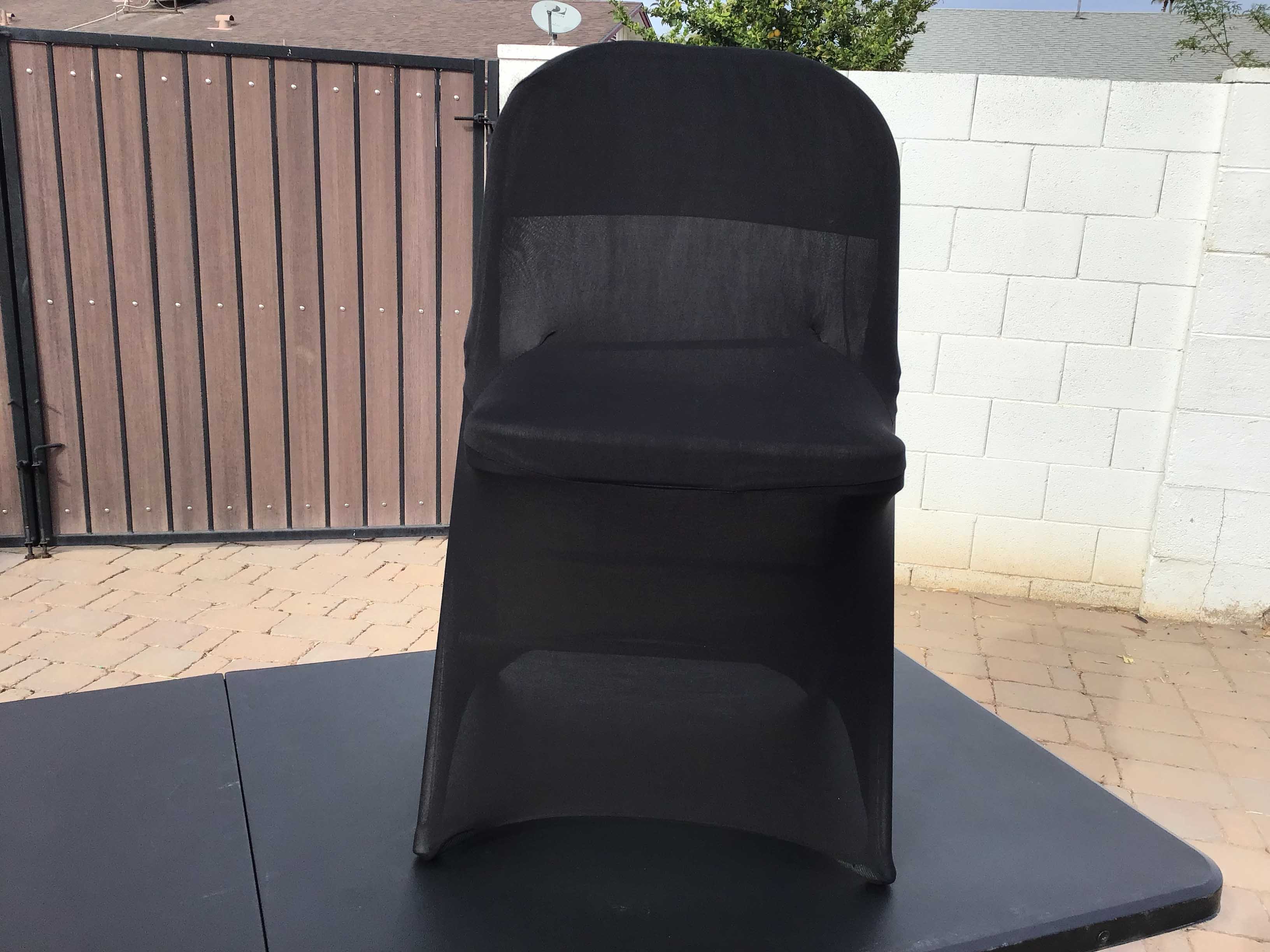 spandex stretch-fitted slip-on chair covers (black)