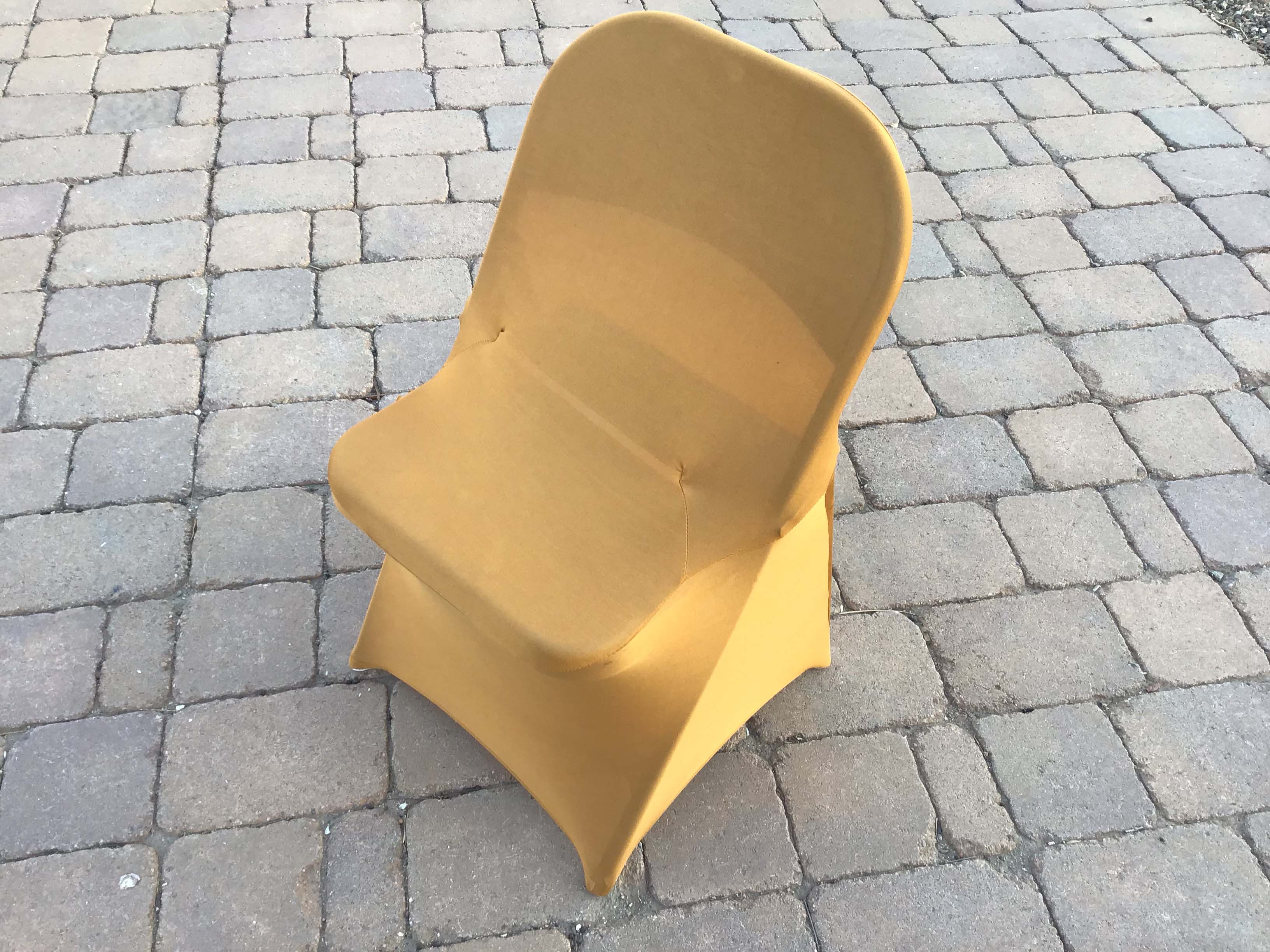 spandex stretch-fitted slip-on chair covers (gold)