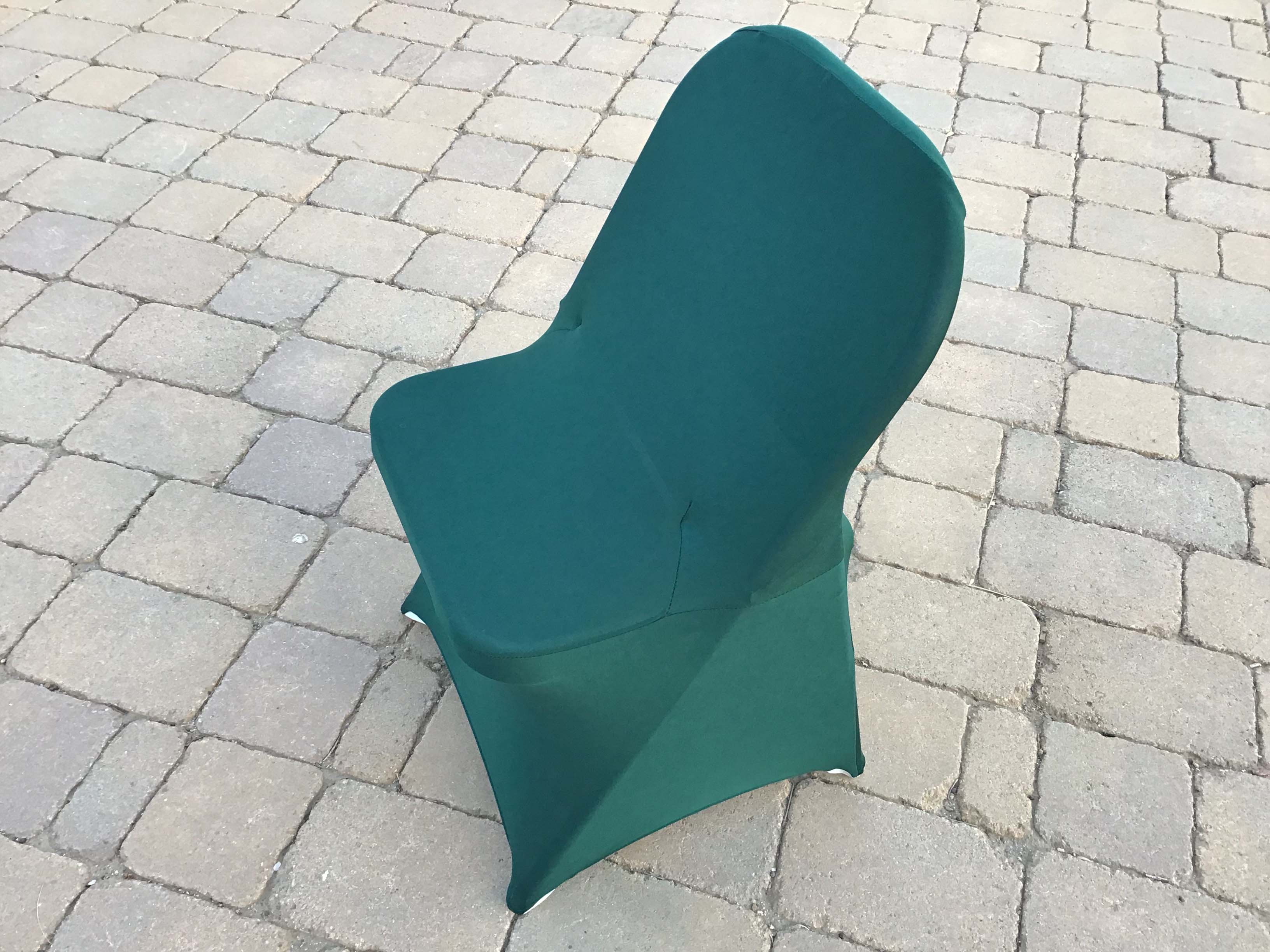 spandex stretch-fitted slip-on chair covers (hunter emerald green)