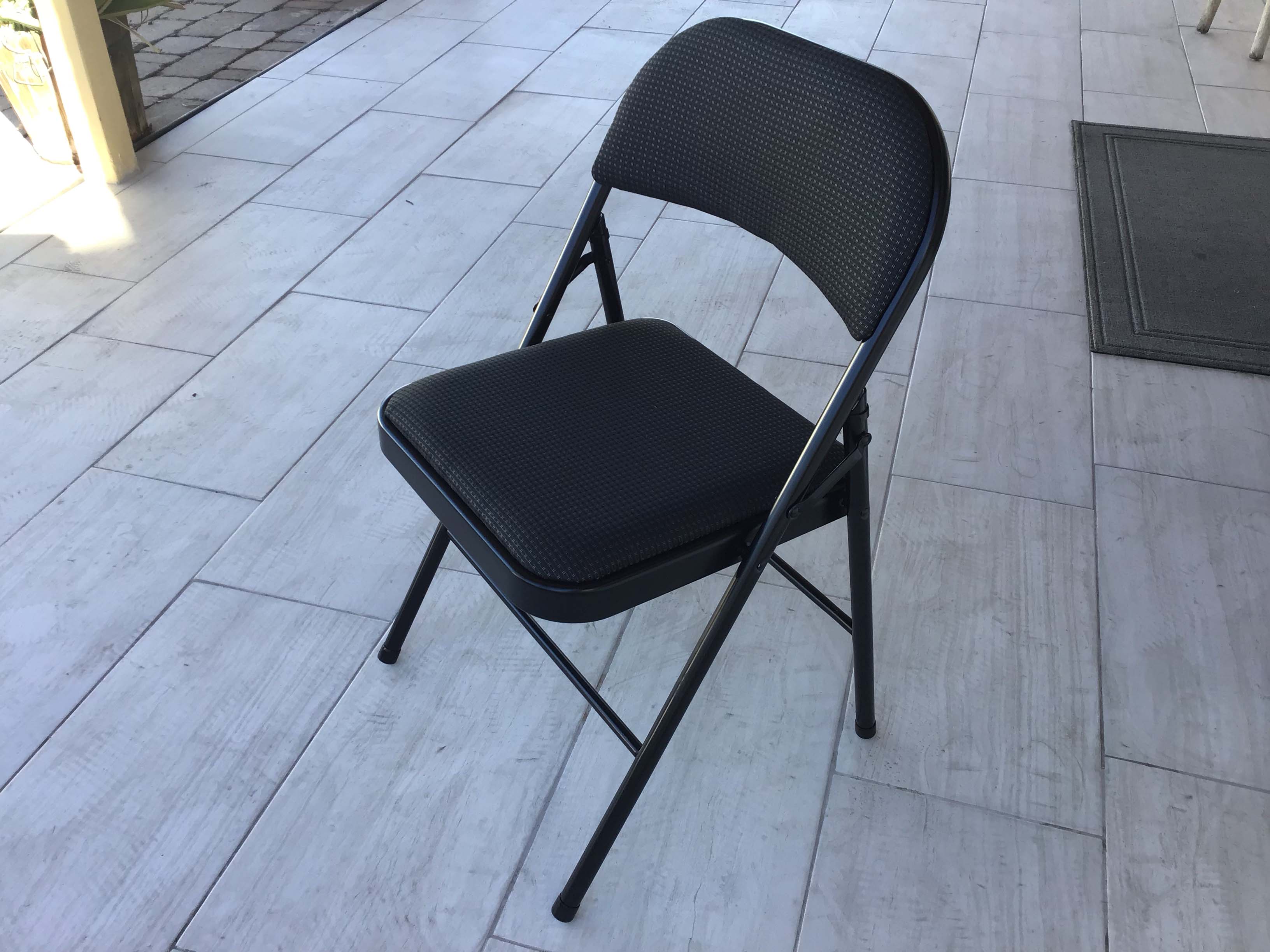 folding chairs (premium, steel, black, padded)