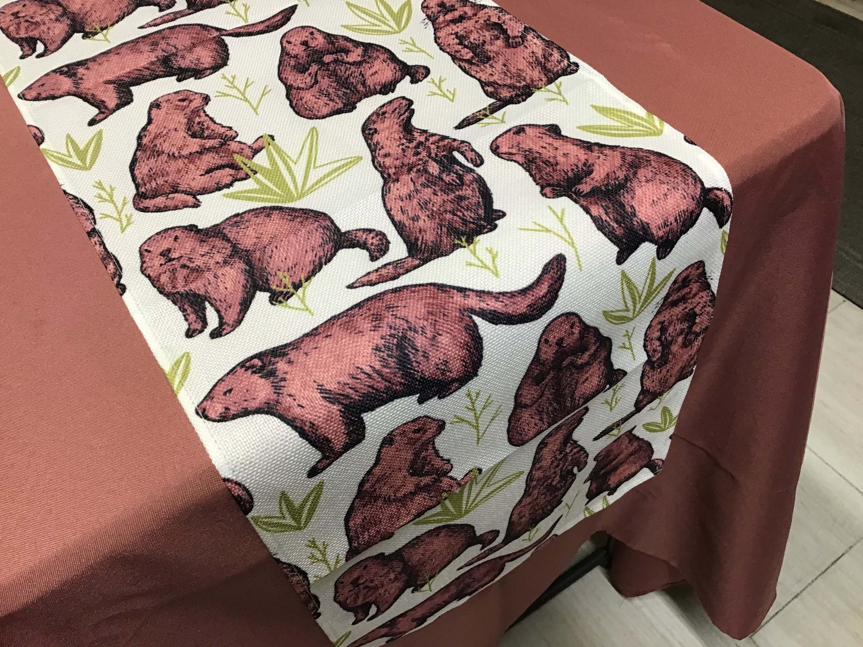 table runners (Groundhog Day groundhogs) - 13 x 72