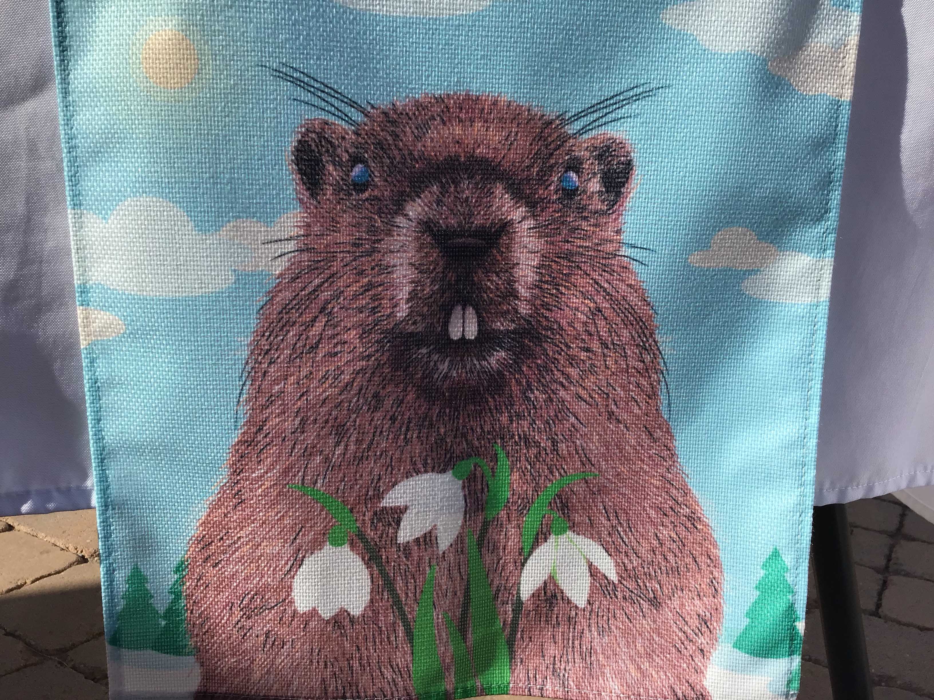 table runners (Happy Groundhog Day) - 13 x 108