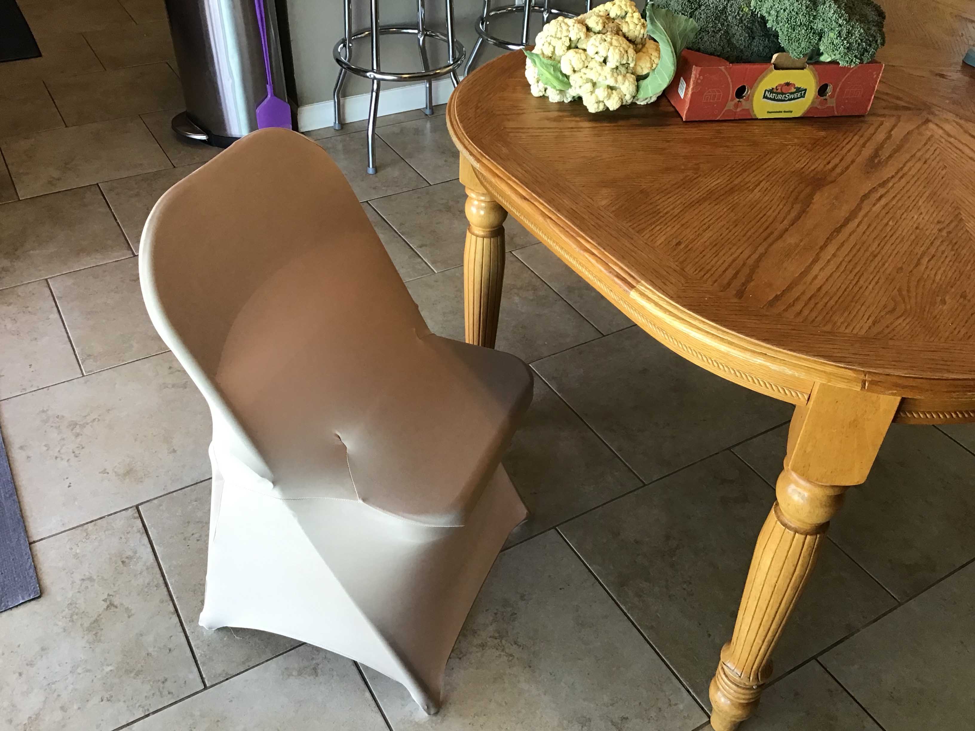 spandex stretch-fitted slip-on chair covers (nude)