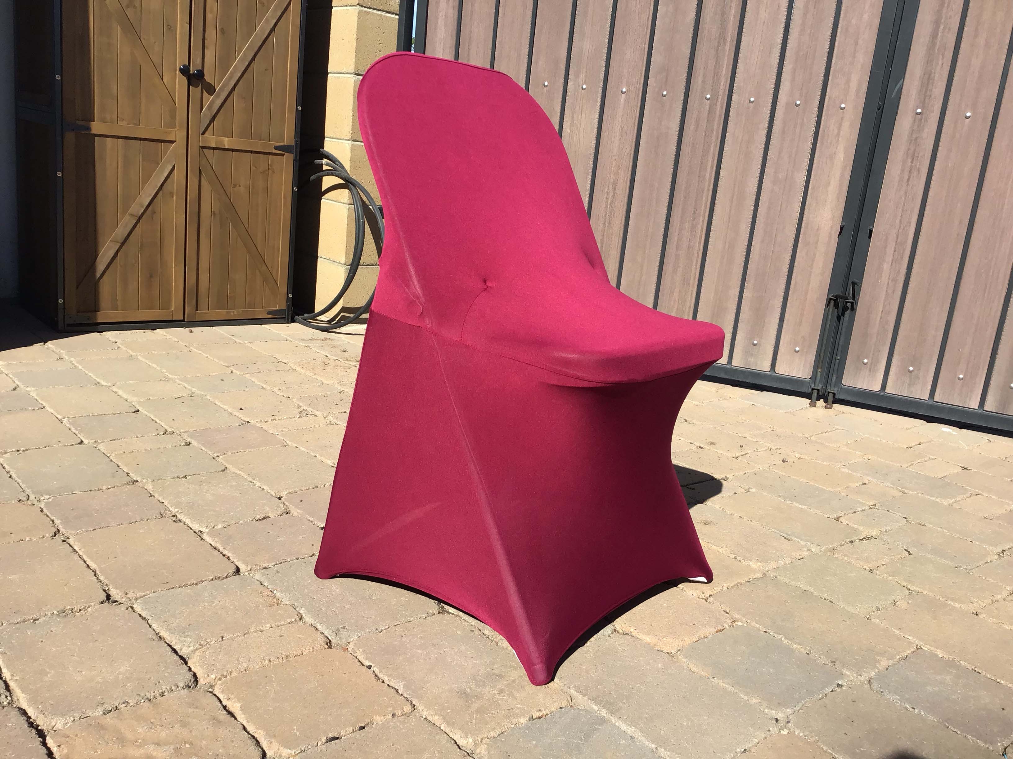 spandex stretch-fitted slip-on chair covers (burgundy)