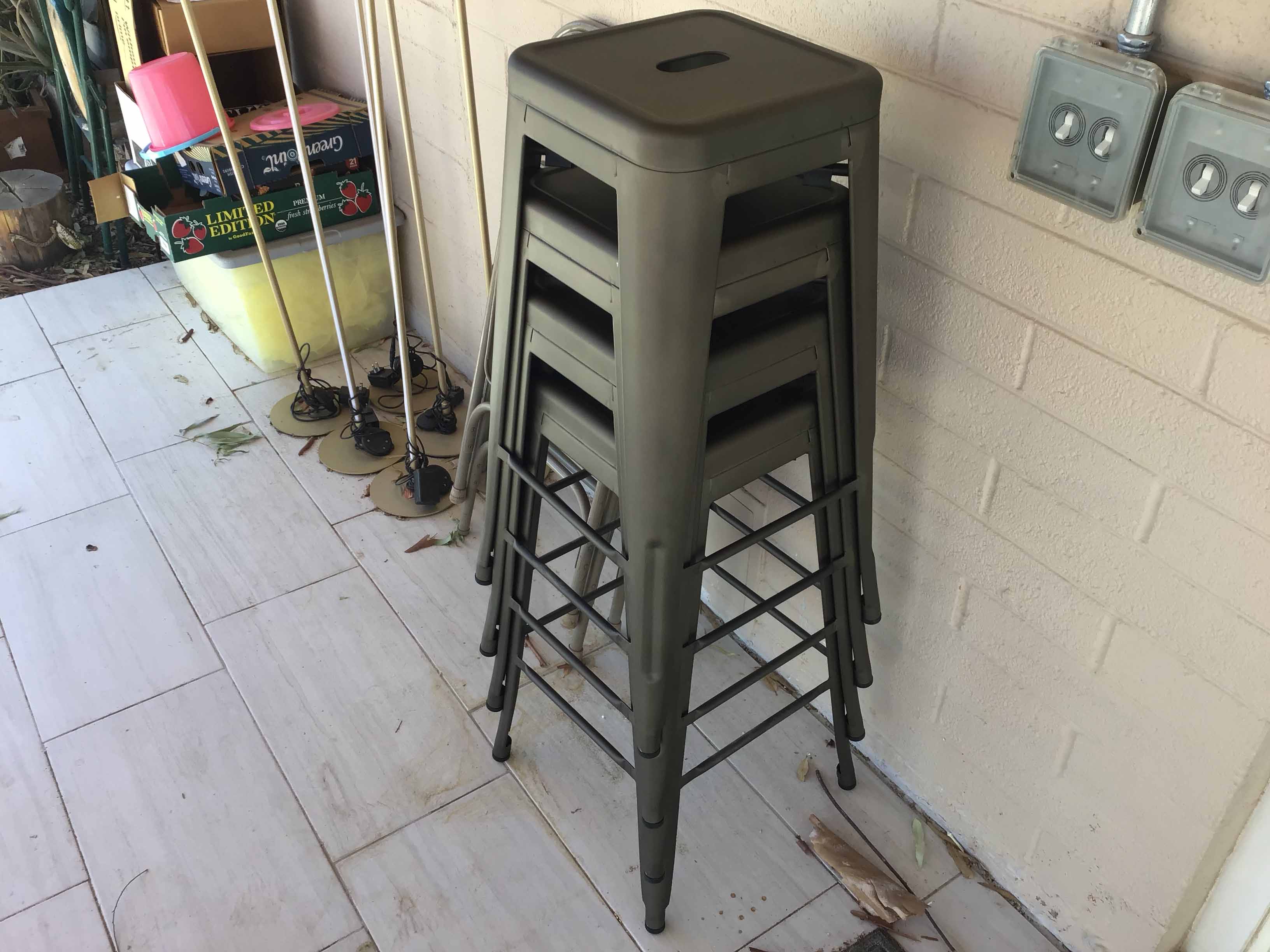bar stools (black, metal) - 30 high