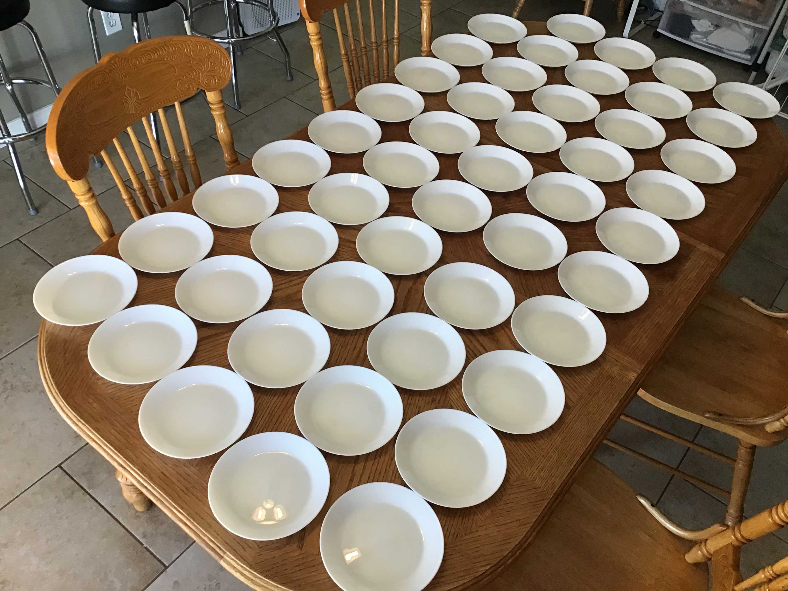 glass salad plates (white, Otfast) - 7 1/2”