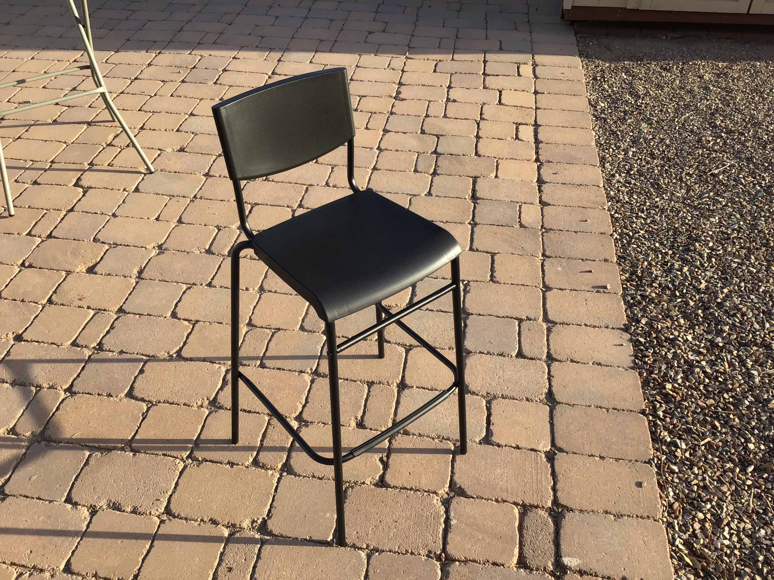 bar stools (steel/plastic, black, with backrest) - 30 high
