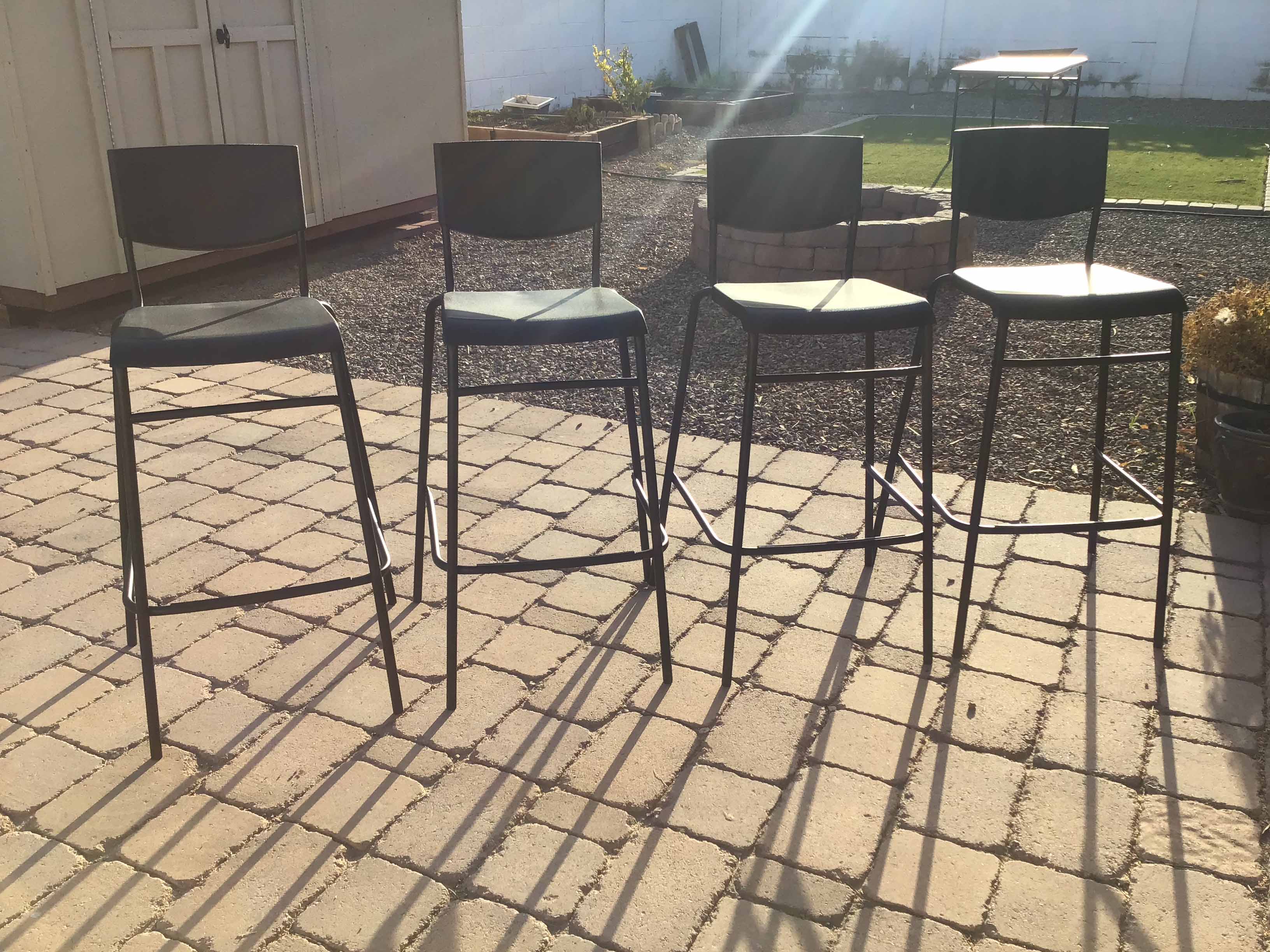 bar stools (steel/plastic, black, with backrest) - 30 high