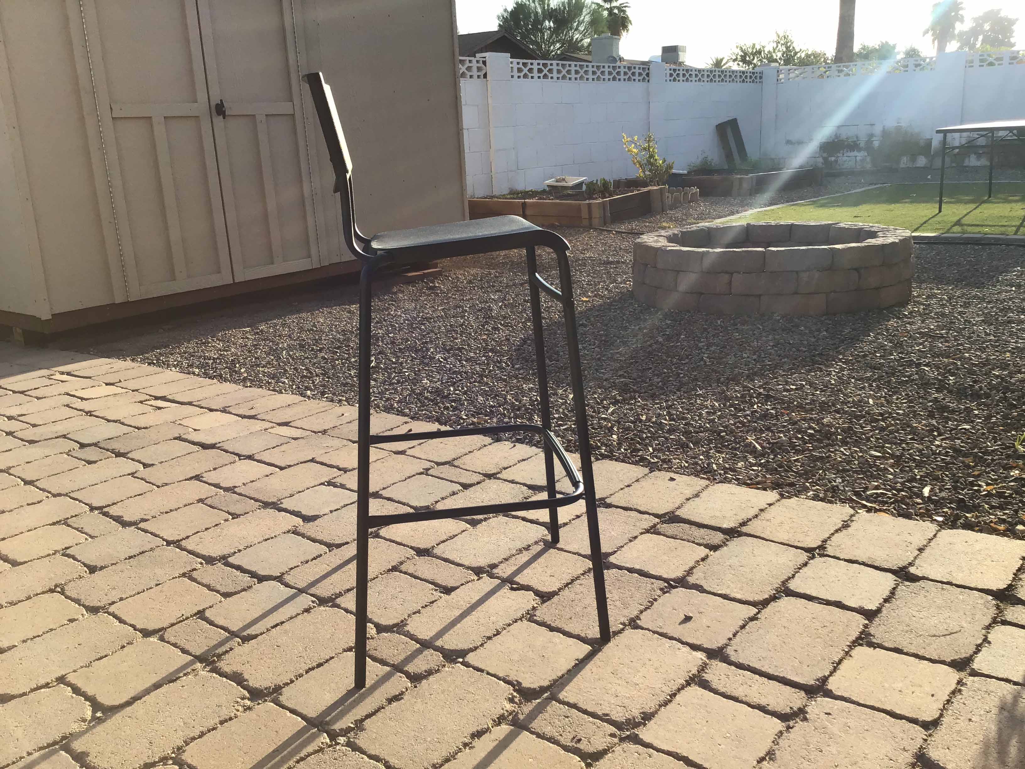 bar stools (steel/plastic, black, with backrest) - 30 high