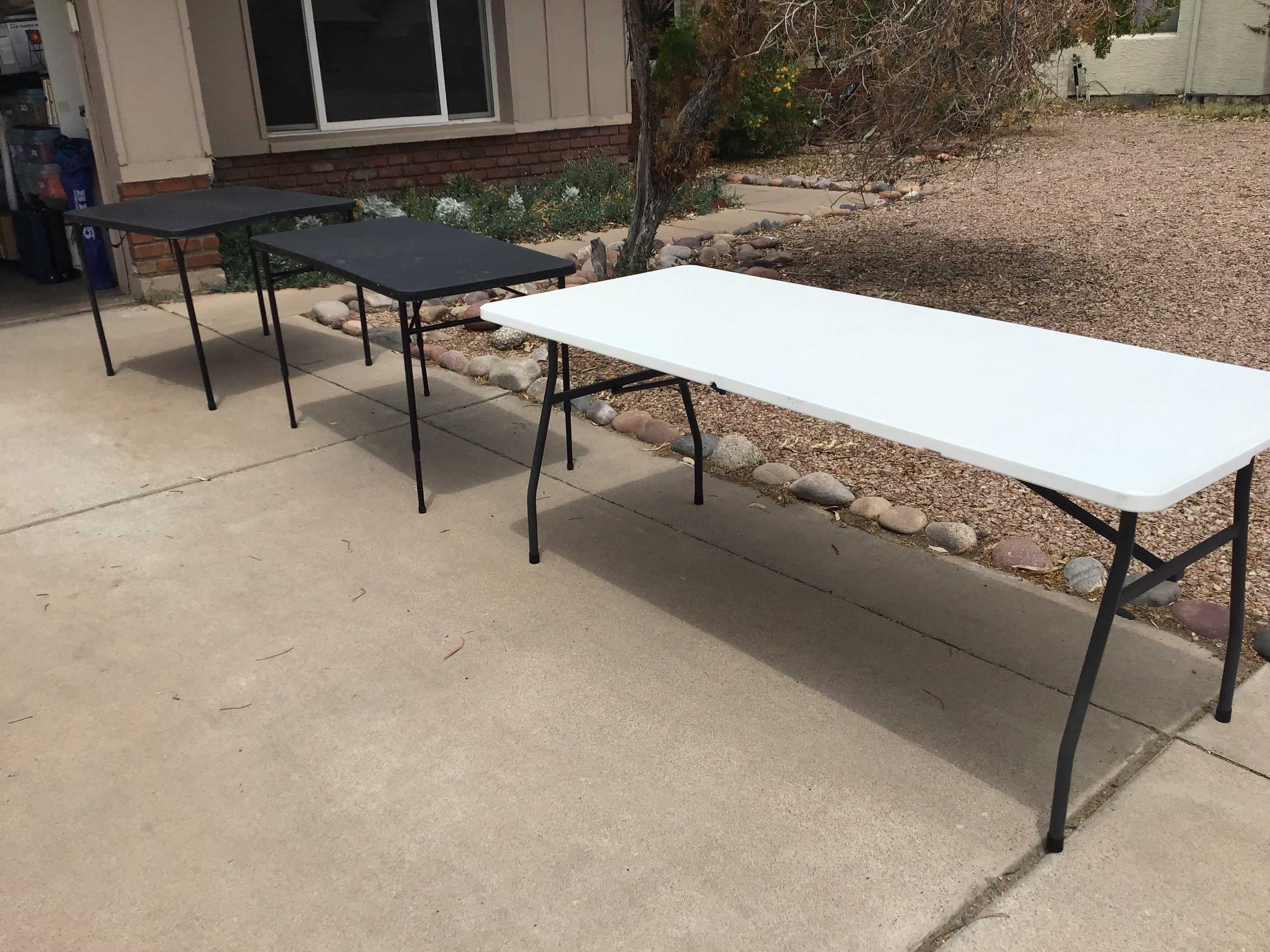 34 inch square fold-in-half tables