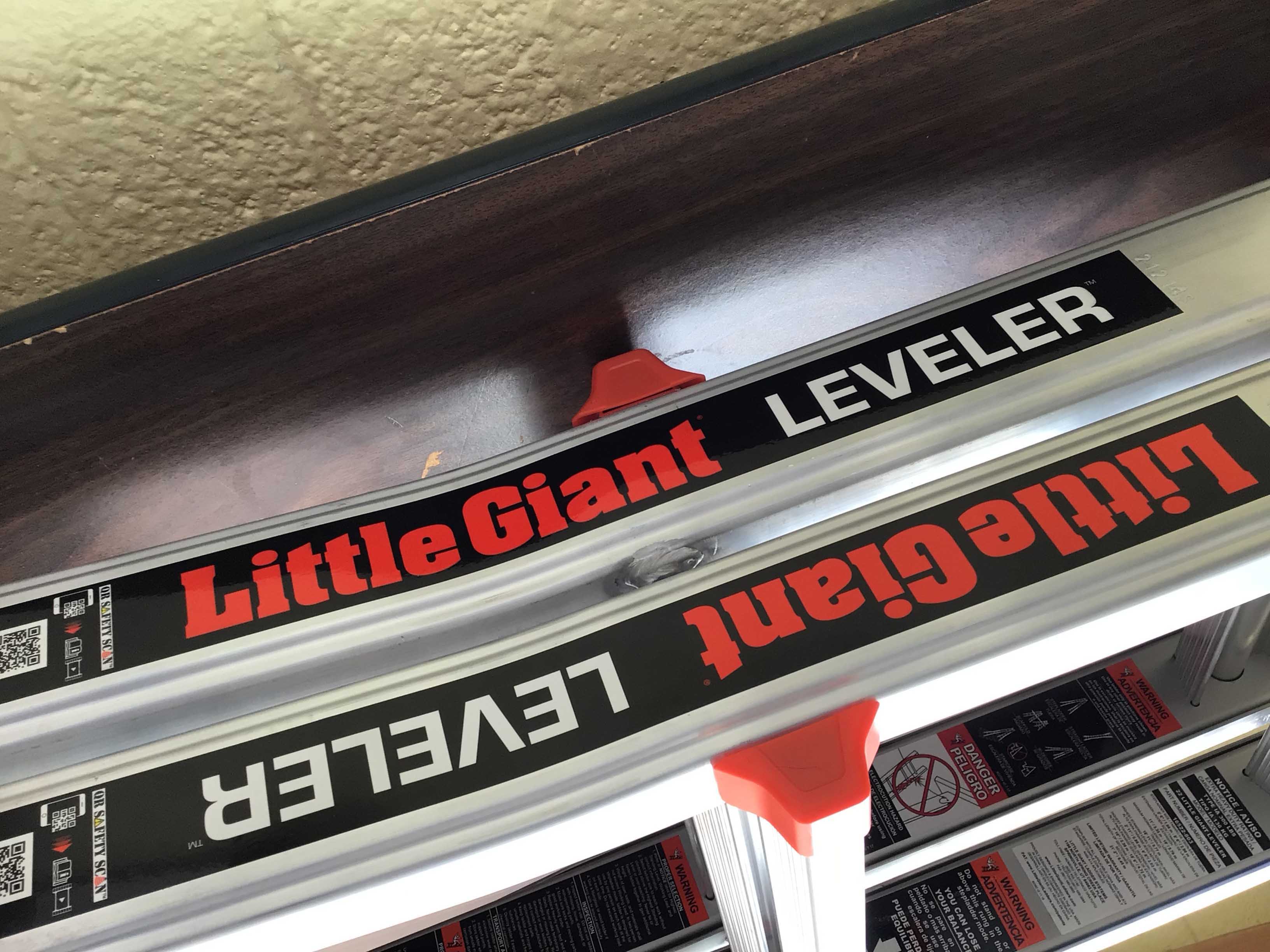 Little Giant Leveler (ladder; can reach up to 18 ft.)