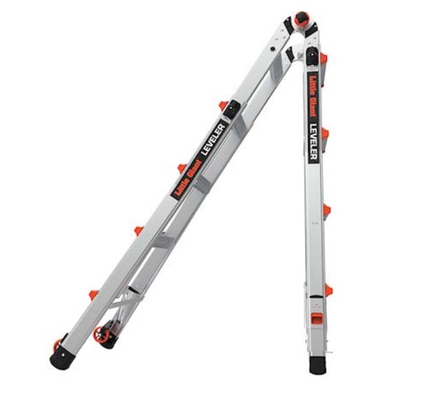 Little Giant Leveler (ladder; can reach up to 18 ft.)