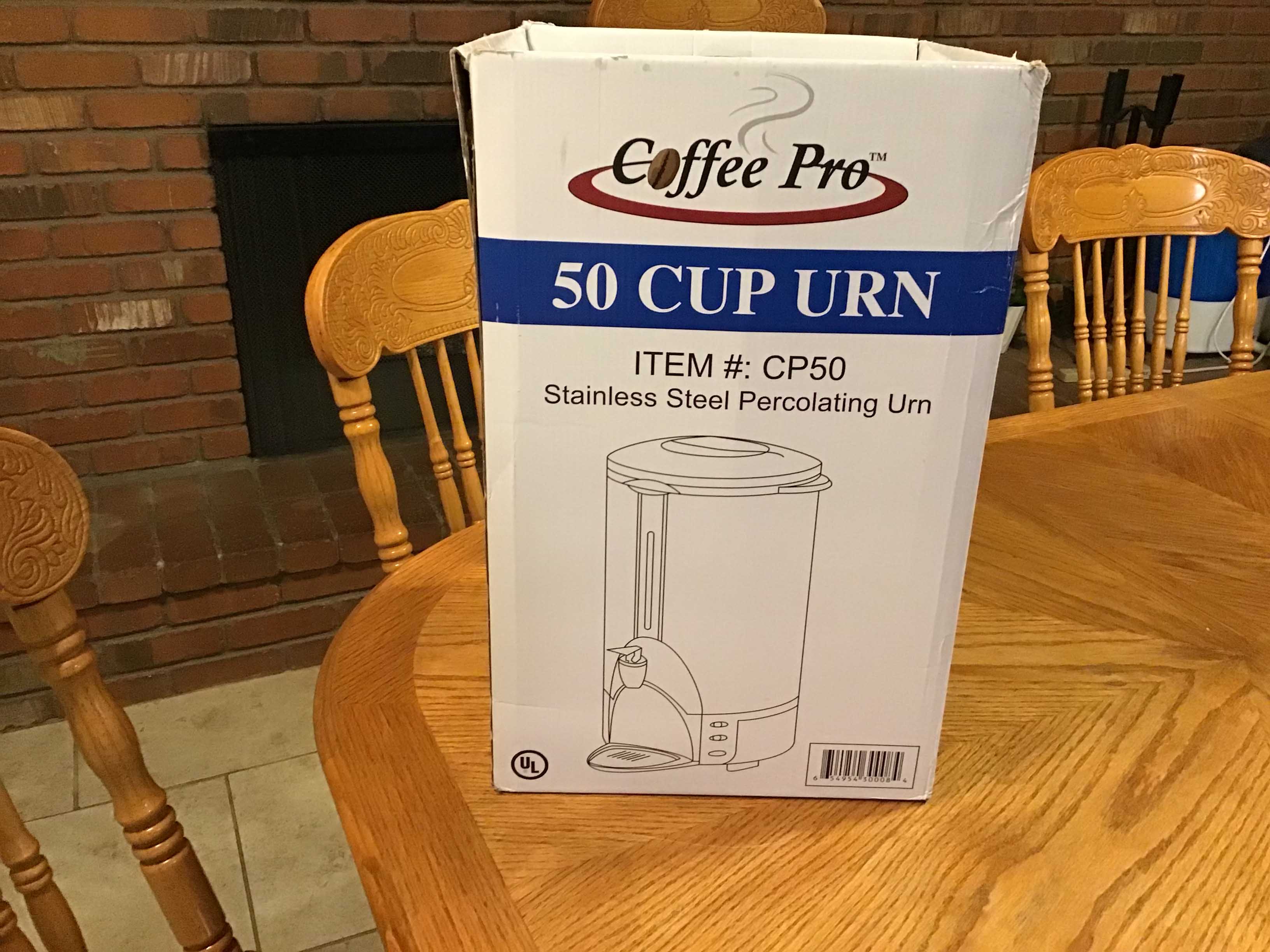 50-cup steel percolating coffee urn