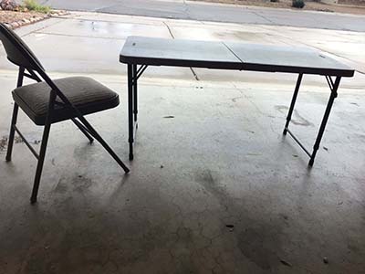 4 foot rectangle tables (adjustable height; gray)