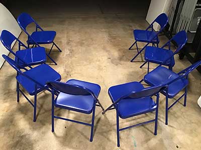 folding chairs (steel, blue)