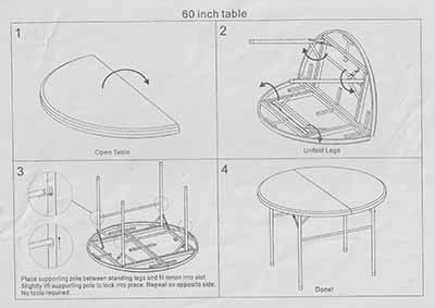 5 foot round tables (bi-fold)