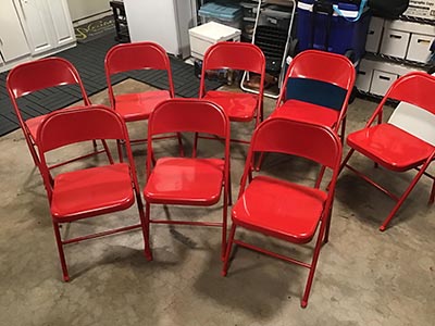 folding chairs (steel, red)