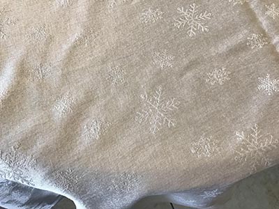 rectangle tablecloth (white; winter/Christmas snowflakes) - 55 x 102