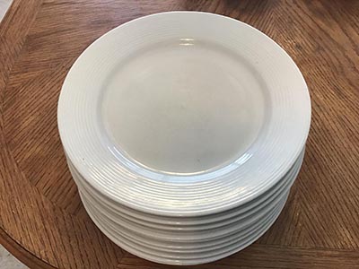 dinner plates - ceramic (white, Gibson)