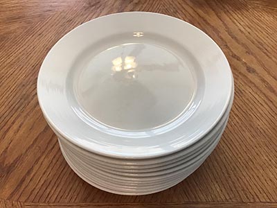 salad plates - ceramic (white, Gibson)