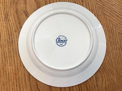 salad plates - ceramic (white, Gibson)