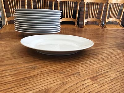 salad plates - ceramic (white, Gibson)