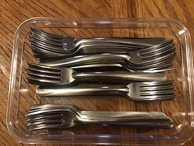 dinner forks (stainless steel, Tramontina #732)