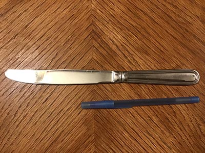 dinner knives (stainless steel, Cambridge, ridged handle)