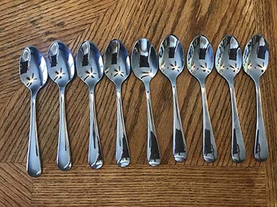 dinner spoons (stainless steel, Stainless, wide round handle end)