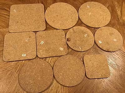 cork hot pads / pot holders (set)