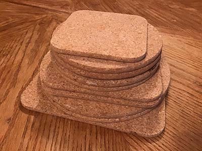 cork hot pads / pot holders (set)