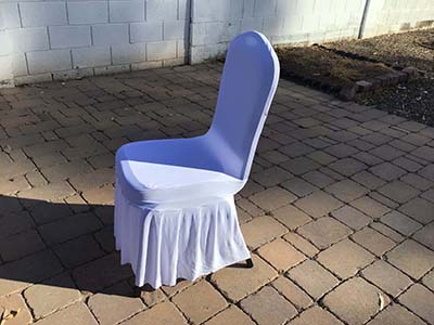 ruffle pleated skirt banquet spandex chair cover (white)