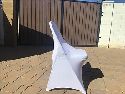 spandex stretch-fitted slip-on chair covers (white)