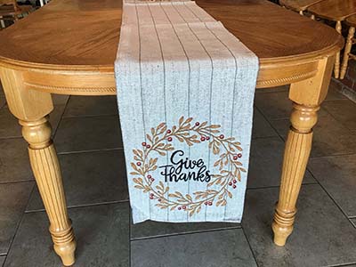 table runners (Give Thanks wreath) - 13 x 70