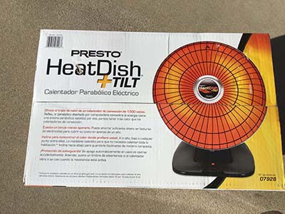 parabolic electric heater (Presto HeatDish +Tilt)