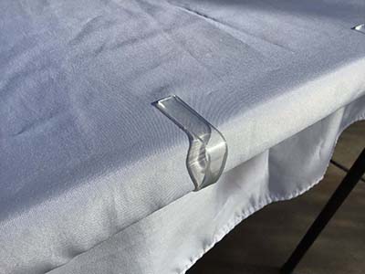 transparent plastic tablecloth clips (for up to 0.98 tables)