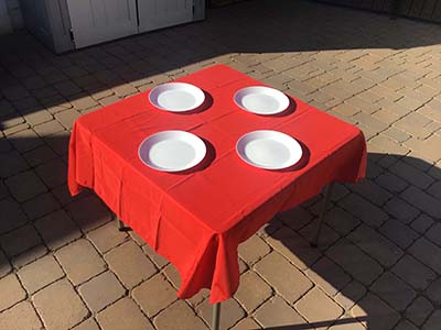 34 inch square table