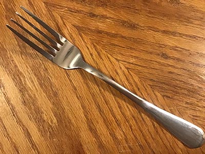 dinner forks (stainless steel, wide round handle end)